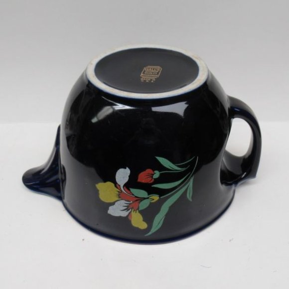 Hall China Cobalt BLUE BLOSSOM Handled Batter Pitcher, Made In U.S.A. - Picture 6 of 7